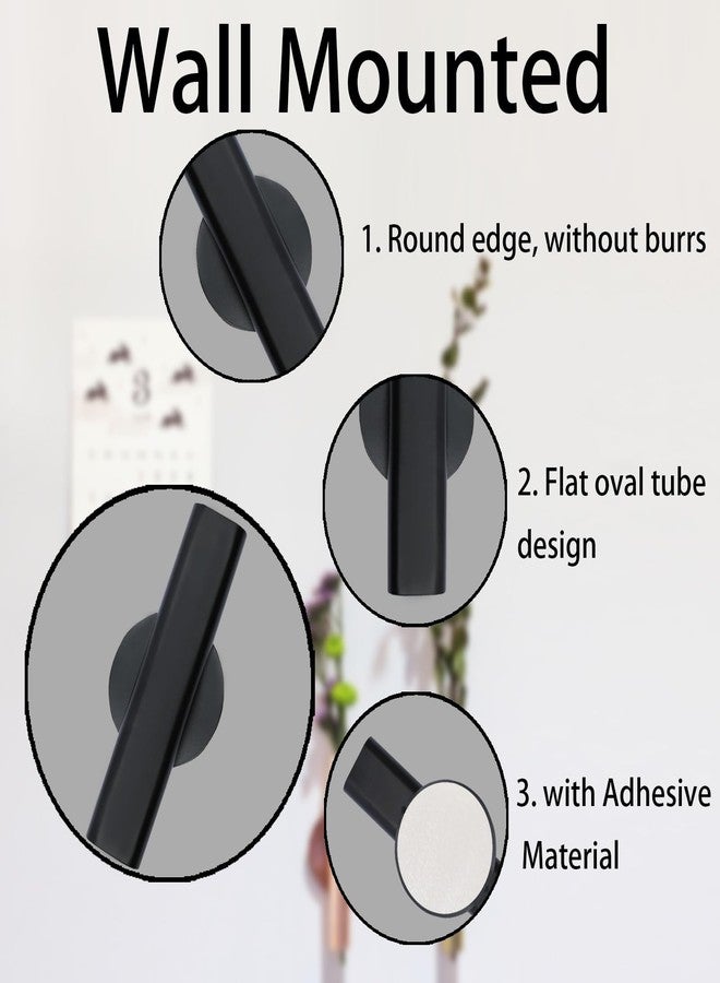AUXBC 7" Wall-Mounted Flower Tube, Top/Bottom Open Vase, Wall Metal Flower Tube Decoration Holder for Flower Display, Home Office Living Room Bedroom Decoration with Adhesive Material, 2pcs(Black) - Image 4